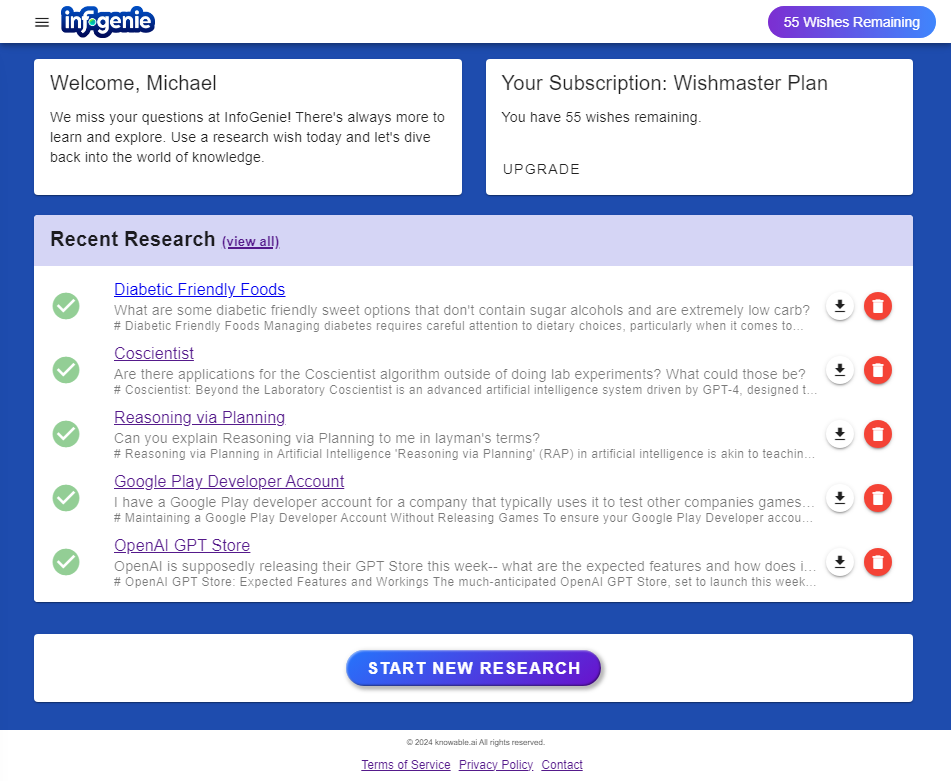 Dashboard Page